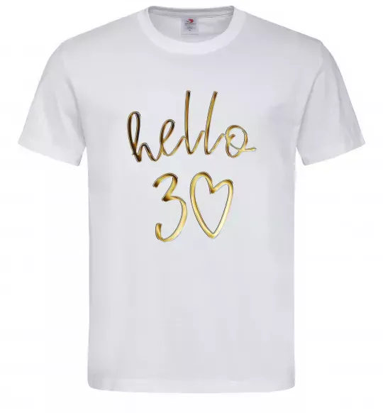 Мужская футболка Hello 30 Белый фото