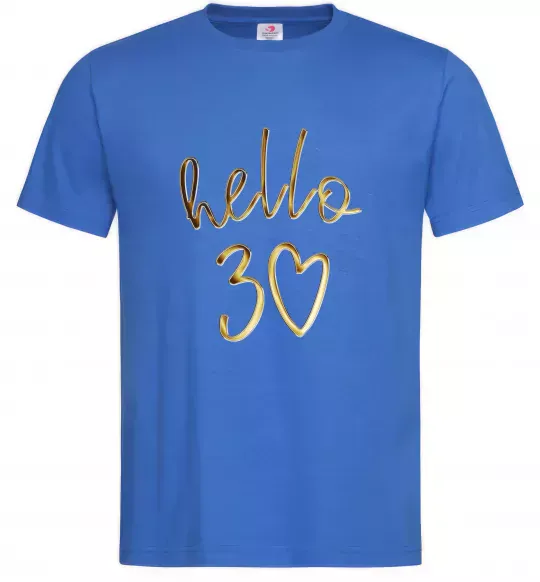Мужская футболка Hello 30 Ярко-синий фото