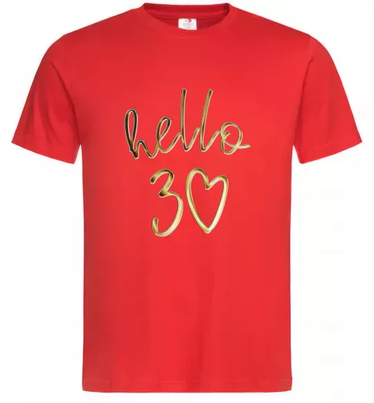 Мужская футболка Hello 30 Красный фото