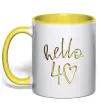 Чашка с цветной ручкой Hello 40 Солнечно желтый фото