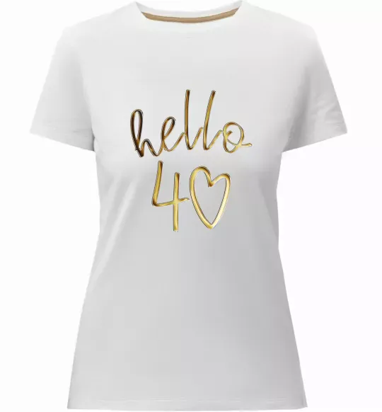 Женская премиум футболка Hello 40 Белый фото