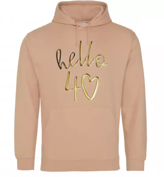 Мужская толстовка (худи) Hello 40 Песочный фото
