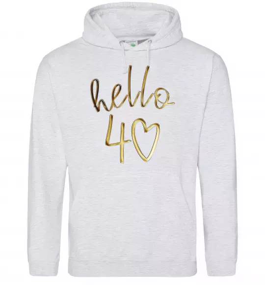 Женская толстовка (худи) Hello 40 Серый меланж фото