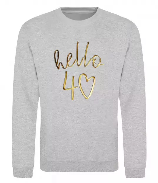 Свитшот Hello 40 Серый меланж фото