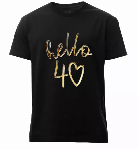 Мужская премиум футболка Hello 40 Черный фото