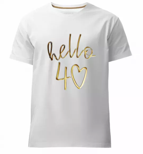 Мужская премиум футболка Hello 40 Белый фото