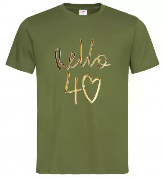 Чоловіча футболка Hello 40 Оливковий фото