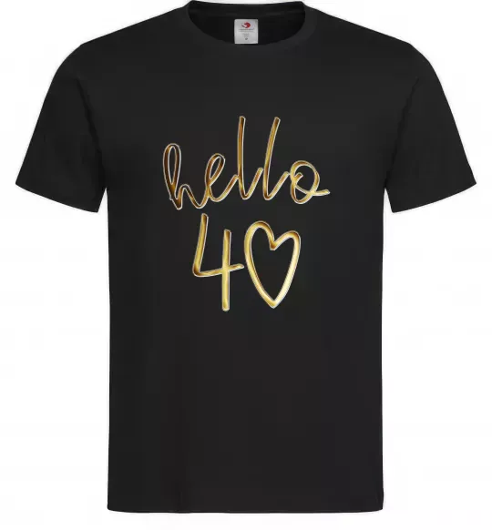 Чоловіча футболка Hello 40 Чорний фото