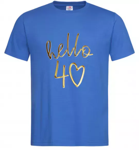 Чоловіча футболка Hello 40 Яскраво-синій фото