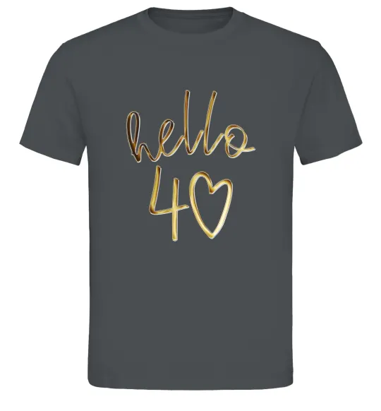 Чоловіча футболка Hello 40 Графіт фото