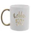 Чашка с цветной ручкой Hello 50 Золото фото