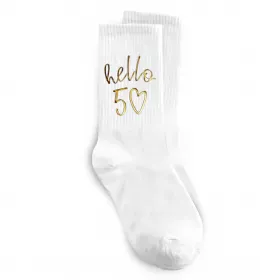 Шкарпетки 50 Birthday king Білий фото