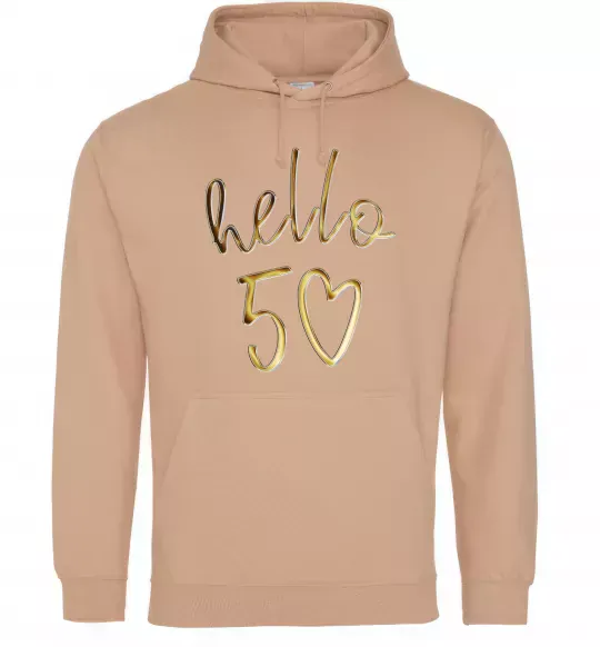 Мужская толстовка (худи) Hello 50 Песочный фото