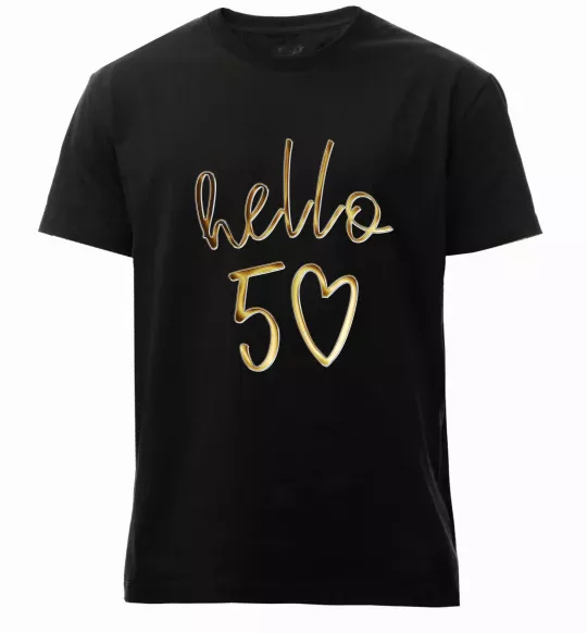 Мужская премиум футболка Hello 50 Черный фото