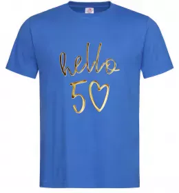 Мужская футболка Hello 50 Ярко-синий фото