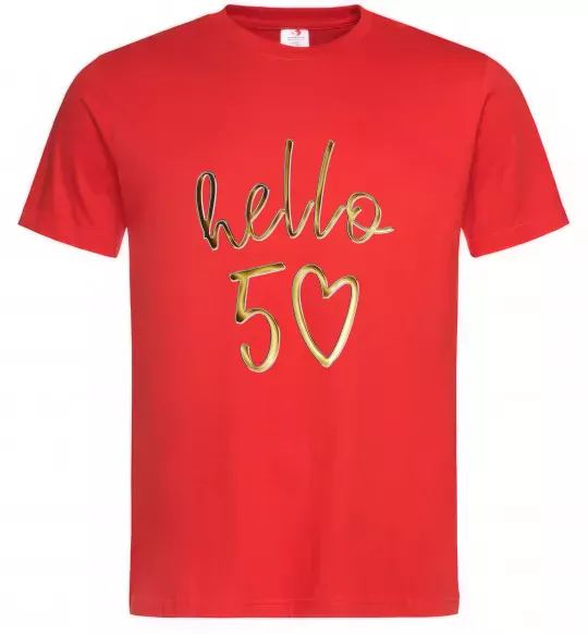 Мужская футболка Hello 50 Красный фото