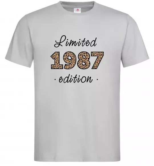 Мужская футболка Limited edition 1987 leopard Серый фото