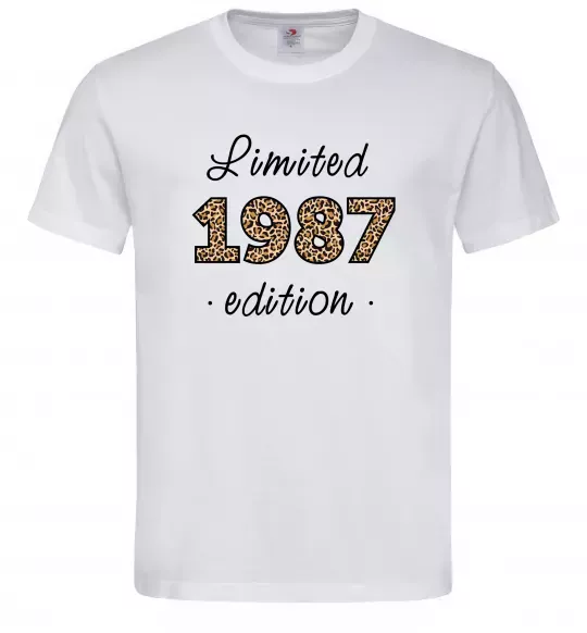 Мужская футболка Limited edition 1987 leopard Белый фото