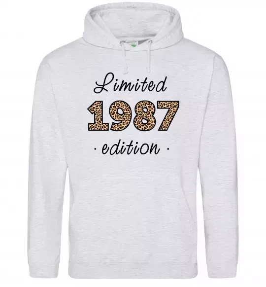 Мужская толстовка (худи) Limited edition 1987 leopard Серый меланж фото
