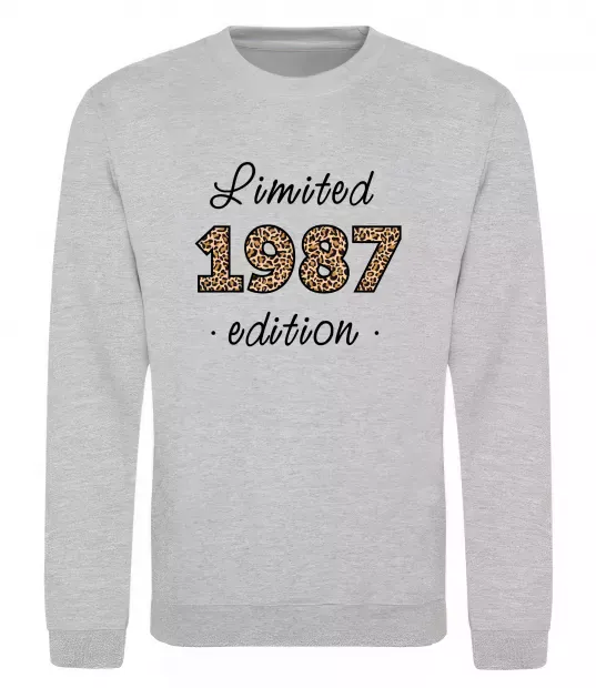 Світшот Limited edition 1987 leopard Сірий меланж фото