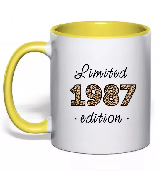Чашка с цветной ручкой Limited edition 1987 leopard Солнечно желтый фото