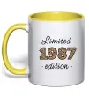 Чашка с цветной ручкой Limited edition 1987 leopard Солнечно желтый фото