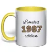 Чашка с цветной ручкой Limited edition 1987 leopard Лимонный фото