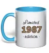 Чашка с цветной ручкой Limited edition 1987 leopard Голубой фото