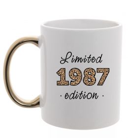 Чашка с цветной ручкой Limited edition 1987 leopard