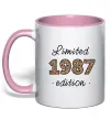Чашка с цветной ручкой Limited edition 1987 leopard Нежно розовый фото