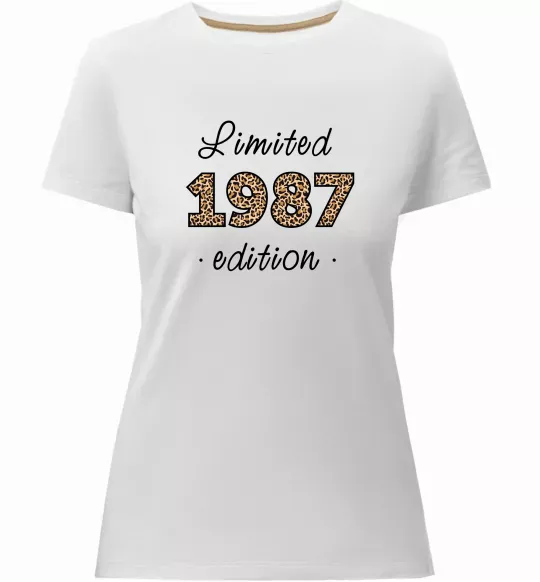 Женская премиум футболка Limited edition 1987 leopard Белый фото