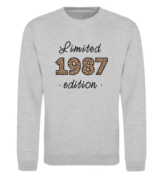 Свитшот Limited edition 1987 leopard Серый меланж фото