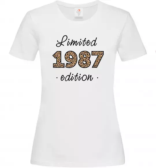 Жіноча футболка Limited edition 1987 leopard Білий фото