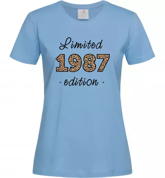 Жіноча футболка Limited edition 1987 leopard Блакитний фото