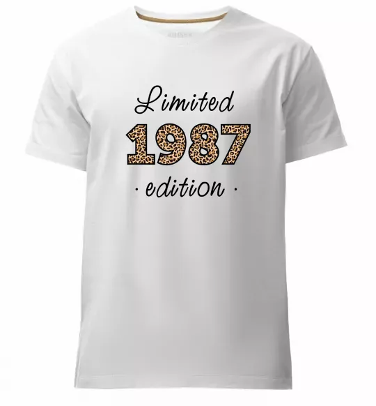 Мужская премиум футболка Limited edition 1987 leopard Белый фото