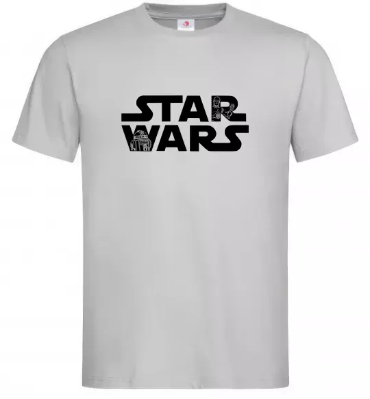 Чоловіча футболка Star Wars C3RO та R2D2 Сірий фото