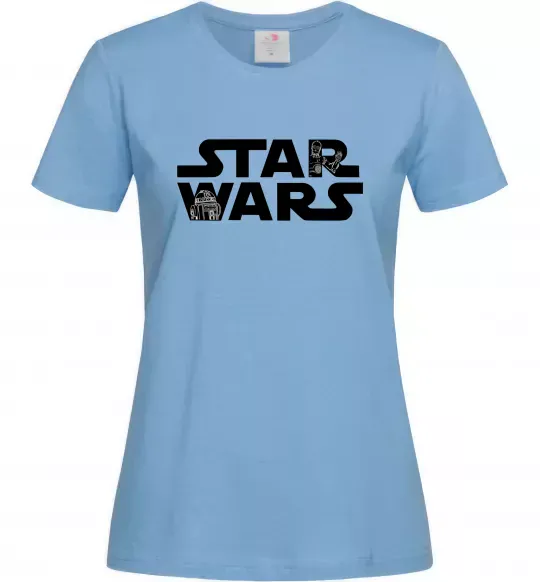 Женская футболка Star Wars C3RO та R2D2 Голубой фото