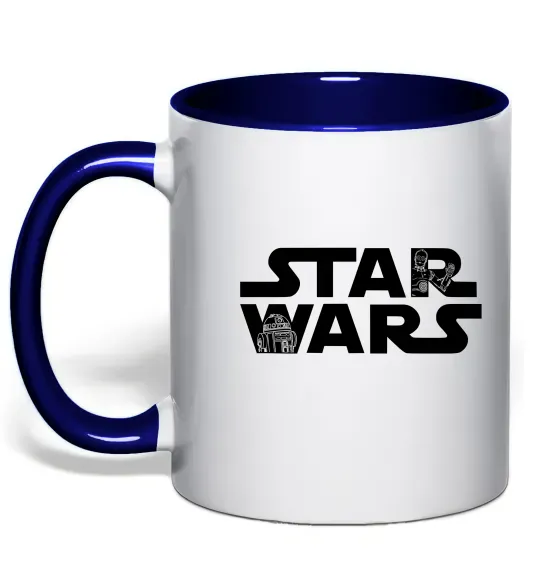 Чашка с цветной ручкой Star Wars C3RO та R2D2 Глубокий темно-синий фото