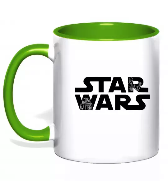 Чашка с цветной ручкой Star Wars C3RO та R2D2 Зеленый фото