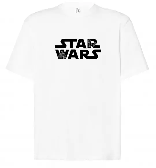 Футболка Оверсайз Star Wars C3RO та R2D2 Білий фото