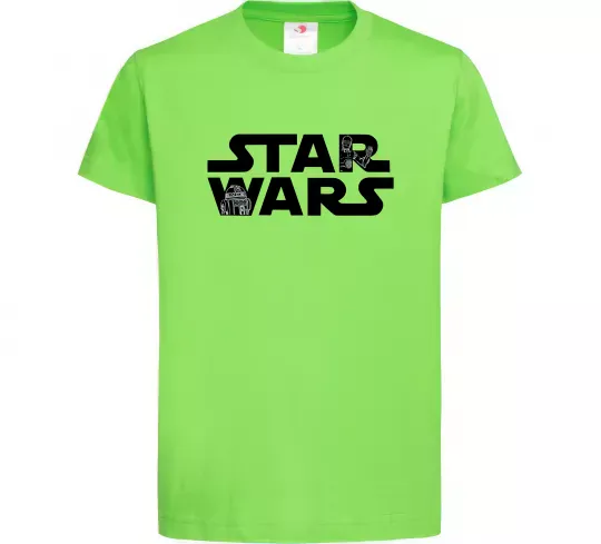 Дитяча футболка Star Wars C3RO та R2D2 Лаймовий фото