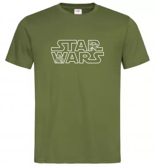 Чоловіча футболка Star Wars C3RO та R2D2 Оливковий фото