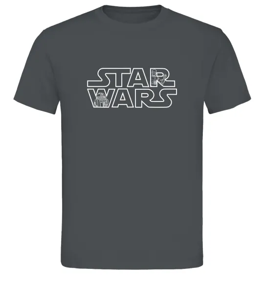 Чоловіча футболка Star Wars C3RO та R2D2 Графіт фото