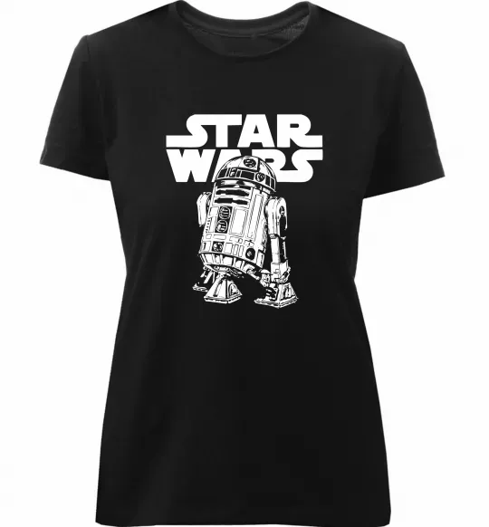Жіноча преміум футболка R2D2 Star Wars Чорний фото