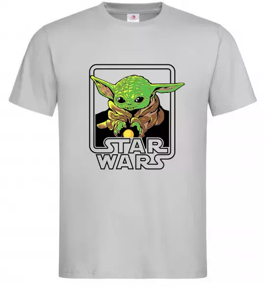 Мужская футболка Baby Yoda Grogu Серый фото