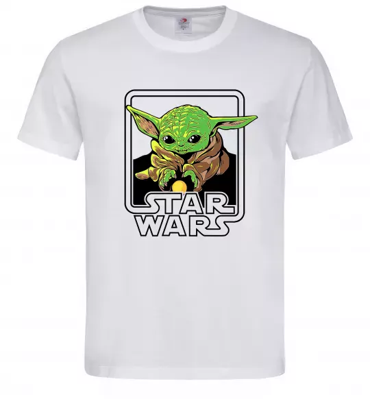 Мужская футболка Baby Yoda Grogu Белый фото