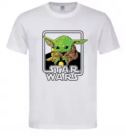Мужская футболка Baby Yoda Grogu Белый фото