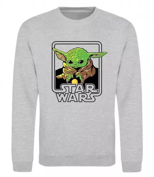 Свитшот Baby Yoda Grogu Серый меланж фото