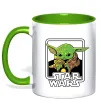 Чашка с цветной ручкой Baby Yoda Grogu Зеленый фото