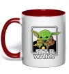 Чашка с цветной ручкой Baby Yoda Grogu Красный фото